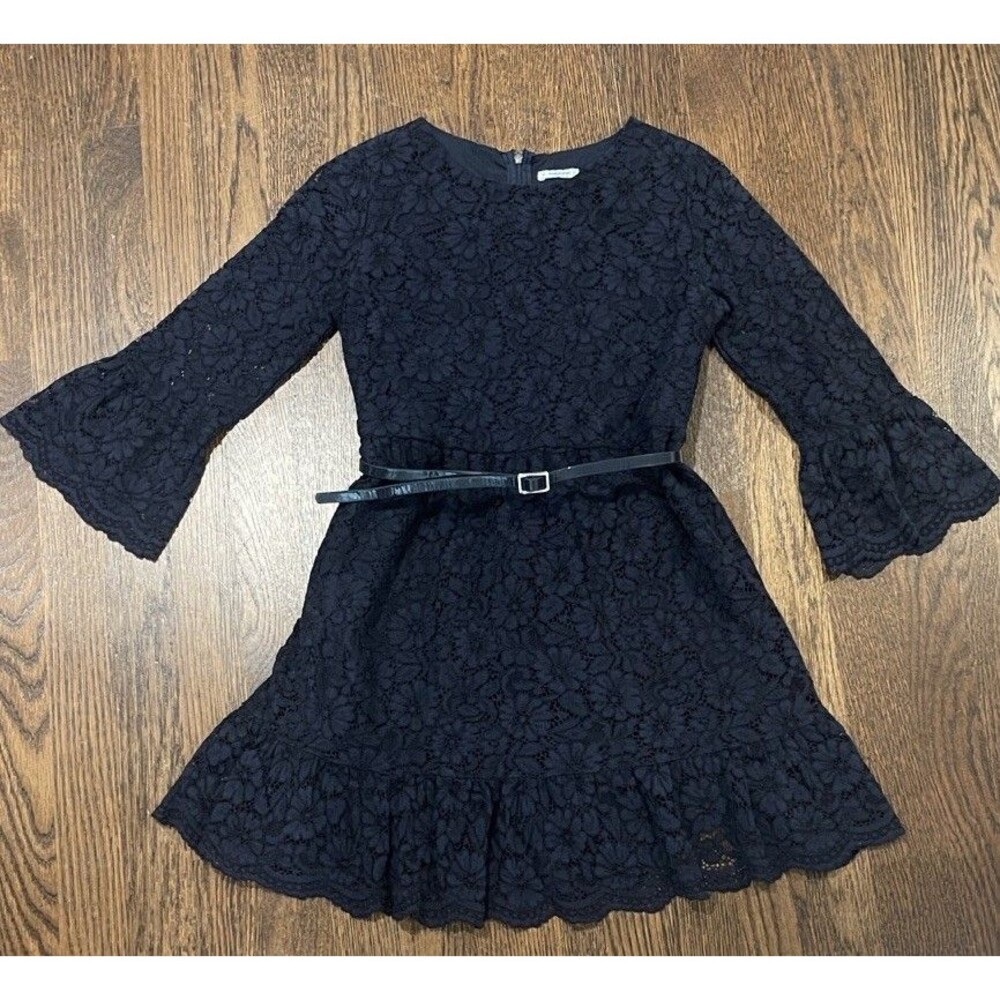 Mayoral Girls Navy Lace Dress with Belt – Size 12